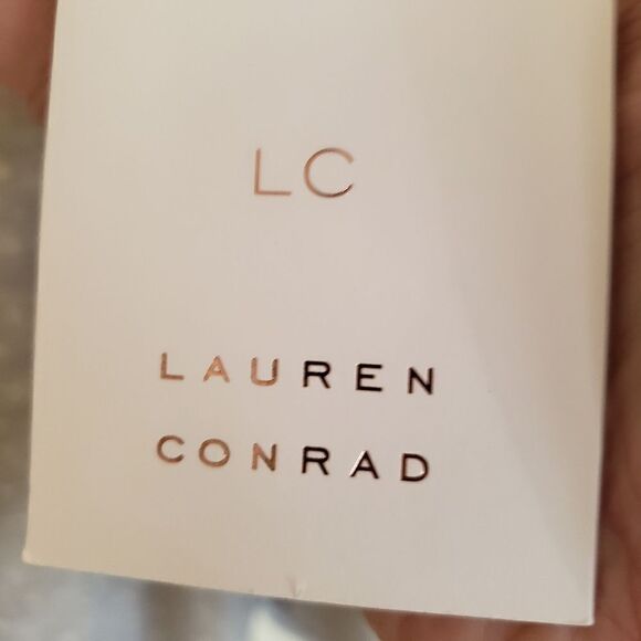 LC Lauren Conrad Gray White Polka-dot Long Bell Sleeve Top Soft Rayon XL - Picture 8 of 9